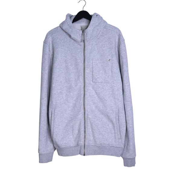 VUORI Seaside Hoodie Light Heather Grey French Terry Full Zip Men's L - Picture 1 of 10